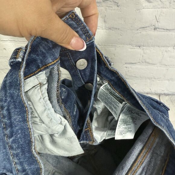 Levis 501 Jeans Button Fly Women Size 29 Medium Washed Denim Straight Leg Pants - Picture 7 of 13